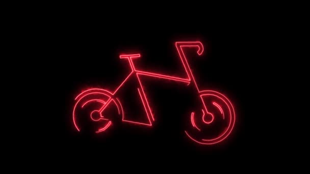 シアンバックにアニメーション化された自転車アイコン — ストック動画