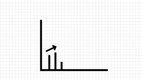 Graph Icon Animated White Background — Stock Video