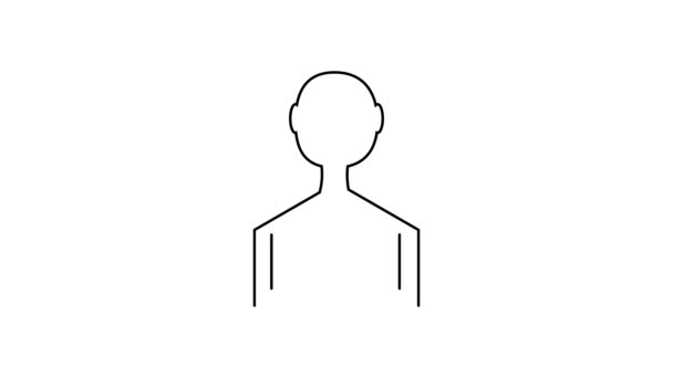 Ref Man Icon Animated White Background — стоковое видео