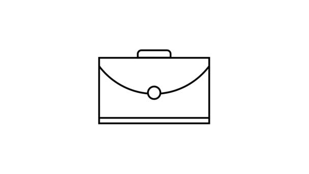 Анимационный Рисунок Портфеля Подходящего Бизнес Икон Профессиональных Логотипов — стоковое видео