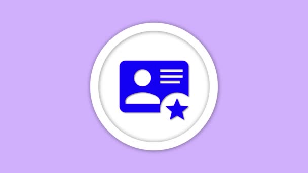 Icono Estrella Contacto Animado Sobre Fondo Púrpura — Vídeo de stock