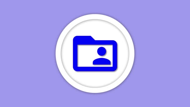 Ikona Pliku Kontaktowego Animowana Fioletowym Tle — Wideo stockowe