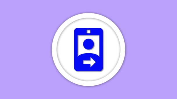 Icono Para Acceso Galería Telefónica Animado Sobre Fondo Púrpura — Vídeos de Stock