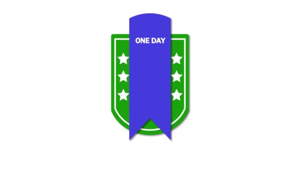 Badge One Day Sale Avec Icône Panier Étoiles Animées Sur — Video