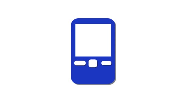 Kék Mobiltelefon Fehér Alapon Animált Üres Képernyővel — Stock videók