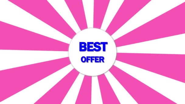 Vibrante Sfondo Scoppio Rosa Con Blu Migliore Offerta Distintivo Centro — Video Stock