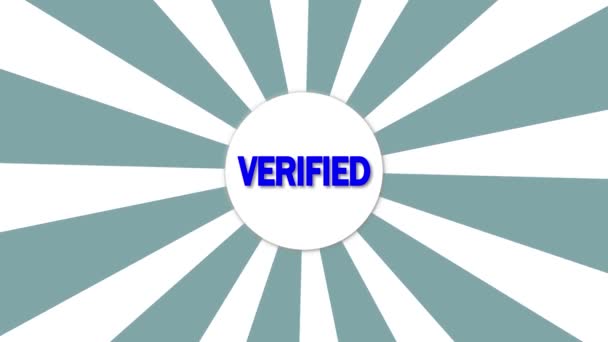 Verified Text Animated Colorful Background — Stock Video