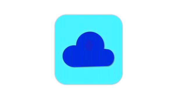 Minimalistyczny Niebieski Pobierz Ikonę Chmury Strzałki Animowane Czystym Białym Tle — Wideo stockowe