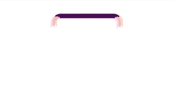 Purple Check Mark Animated White Background — Stock Video