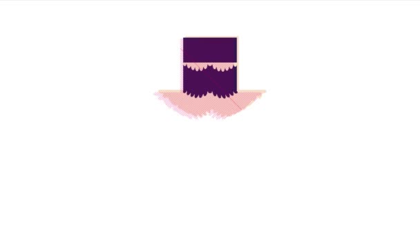 ホワイトバックグラウンドでアニメーションされた紫のダウンロードアイコン — ストック動画