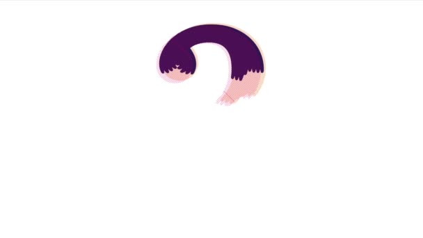 Фіолетовий Колір Значка Питання Анімований Білому Тлі — стокове відео