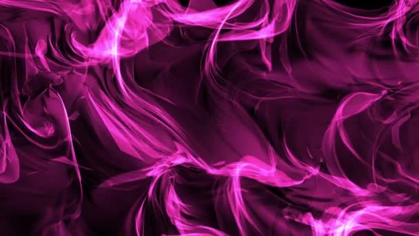 暗い背景にアニメーションされた抽象的なピンクの煙のパターン — ストック動画