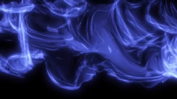 Abstract Blue Smoke Black Background — Stock Video