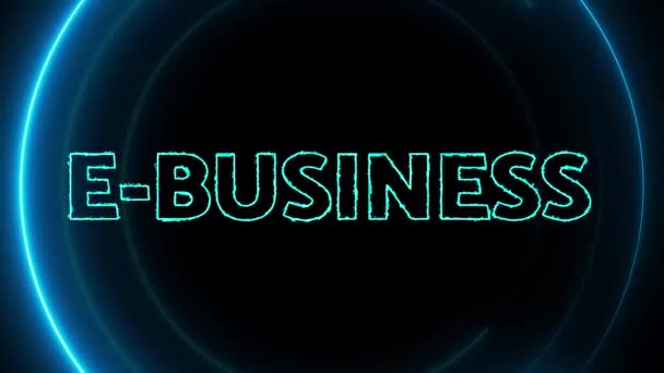 Sinal Néon Com Palavras Business Brilhando Azul Animado Fundo Escuro — Vídeo de Stock