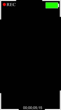 Siyah arkaplandaki Dijital Video Kamera Kayıt Ekranı.