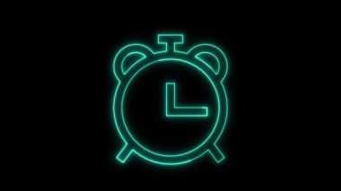 Çalar saatin neon yeşil çizgisi siyah bir arkaplanda canlandırıldı.