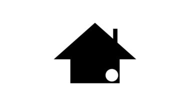 Beyaz arkaplanda tik işareti simgesi olan ev.