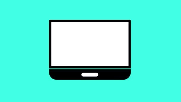 Laptop Mit Mikrofonsymbol Animiert Auf Gelbem Hintergrund — Stockvideo