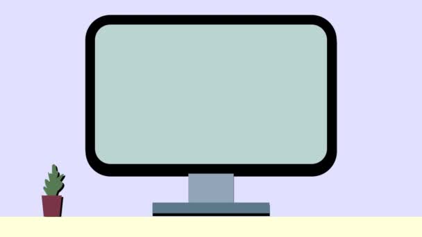 Mann Symbol Computerbildschirm Animiert Auf Einem Farbigen Hintergrund — Stockvideo