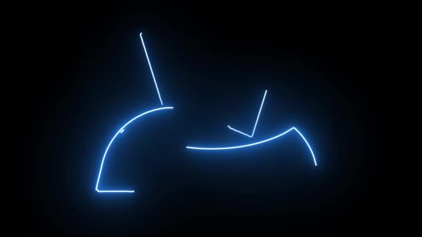 Neon Leuchtendes Router Symbol Animiert Auf Weißem Hintergrund — Stockvideo