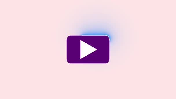 Ikon Tombol Putar Video Dianimasikan Pada Latar Belakang Putih — Stok Video