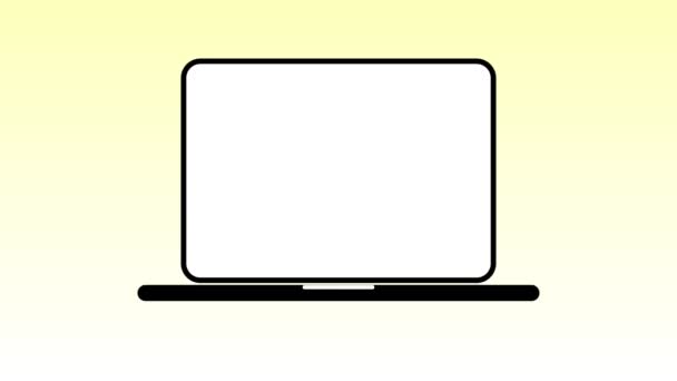 Přístup Notebooku Odepřen Animovaný Barevném Pozadí — Stock video