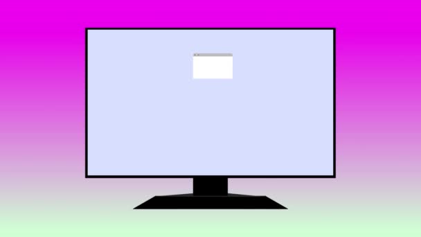 Renkli Bir Arkaplanda Bilgisayar Ekranı Erişimi Engellendi — Stok video