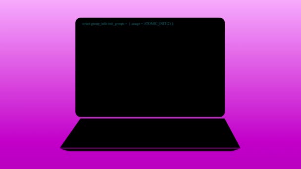 Přístup Obrazovku Notebooku Odepřen Animovaný Růžovém Pozadí — Stock video