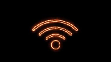 Koyu arkaplanda bir Wi-Fi sembolünün neon işareti