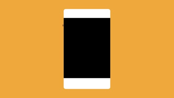 Smart Telefon Med Dollar Ikonen Animerad Gul Bakgrund — Stockvideo