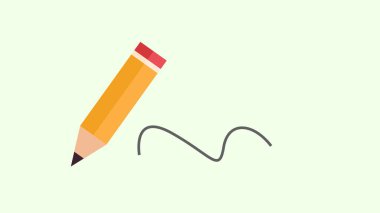 Renk arkaplanındaki kalem simgesi.