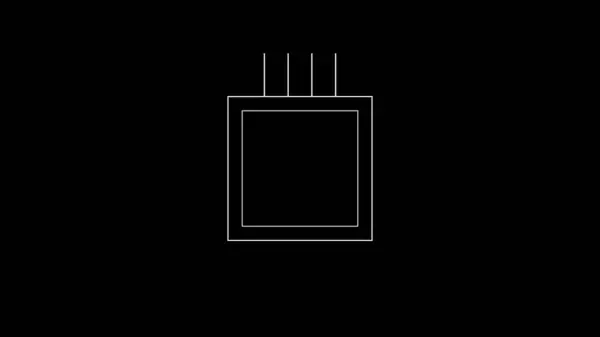 Siyah Arkaplanda Mikroçip Simgesi.