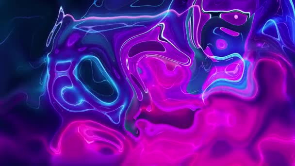 Animated Neon Glowing Colorful Liquid Background — Vídeos de Stock