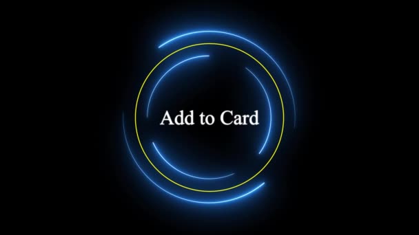 Neon Circle Word Add Card Center Animated Dark Background — Stock video