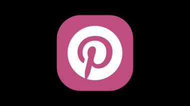 Siyah arka planda pembe bir Pinterest logosu..