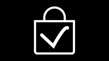 Siyah arkaplanda torba işareti simgesi.