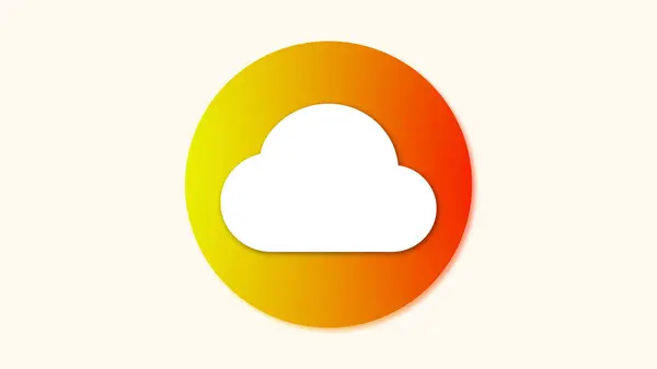 stock image White cloud icon animated on gradient background.