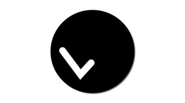 Siyah bir çemberin içinde beyaz bir arkaplan üzerinde siyah bir kontrol işareti.