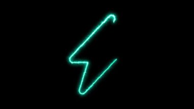 Siyah arka planda parlayan mavi bir yıldırım sembolü..