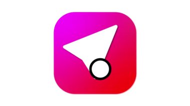 Pembe ve kırmızı gradyan zemin üzerinde siyah artı işareti olan bir beyaz kağıt uçak simgesi, bir uygulama veya yazılım logosunu temsil ediyor.