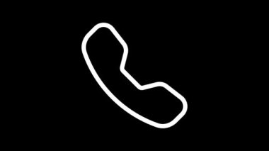 Siyah arkaplanda basit bir beyaz telefon alıcısı simgesi.