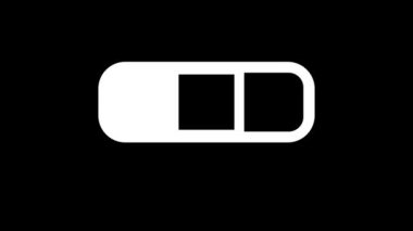 Siyah arkaplanda beyaz, minimalist bir pil simgesi, kısmen yüklü bir durumu gösterir.