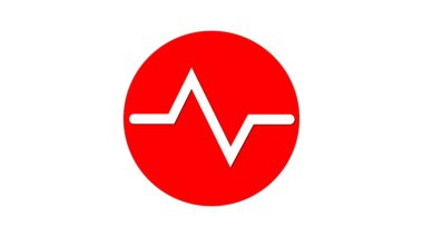 Kırmızı renk kalp atışı sembolü beyaz arkaplanda izole edildi