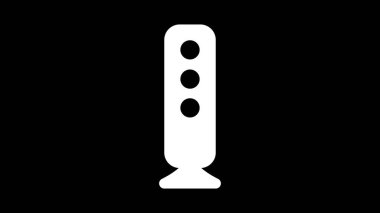 Dikey olarak sıralanmış üç dairesel düğmesi olan dikey aygıtın minimalist siyah beyaz simgesi.