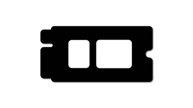 Siyah arkaplandaki bir bilgisayar RAM modülünün taslağı.