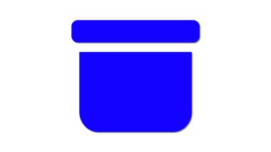 Mavi renk silme simgesi siyah arkaplanda izole.