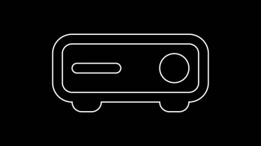 Siyah arkaplanda basit yazıcı simgesi.