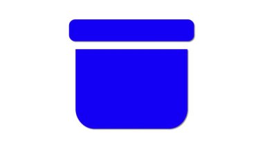 Mavi renk silme simgesi siyah arkaplanda izole.