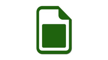 Katlanmış köşeli basit bir yeşil belge simgesi, bir dosyayı veya bir sayfayı temsil ediyor. Tasarım minimalist ve modern, dijital uygulamalar için uygundur.