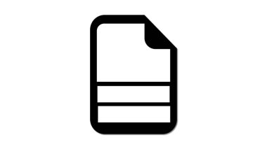 Düz renk belge simgesi beyaz arkaplanda izole.